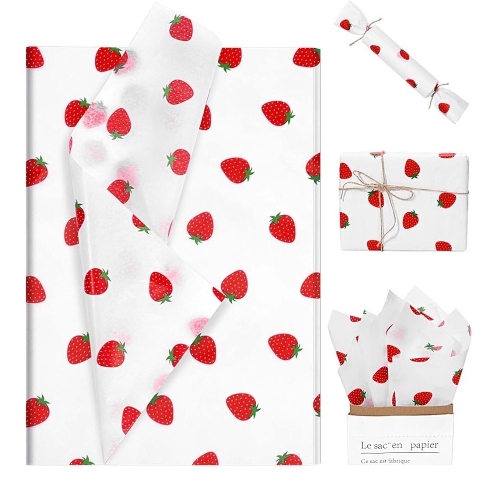 Strawberry Print Tissue Paper 10 Count